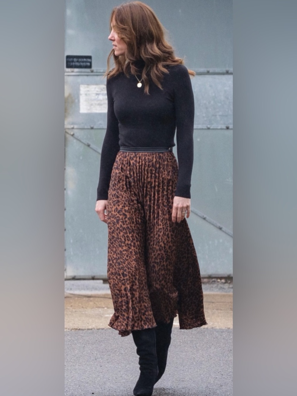 NWT ZARA LEOPARD PLEATED SKIRT